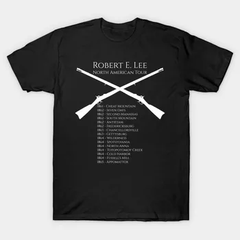 Тениска Robert E. Lee North American Tour, Нова Тениска От 100% Памук с Къс Ръкав и Кръгло деколте, Ежедневни Облекла, Мъжки Топ